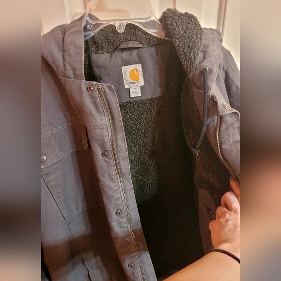 Men's Carhart XL dark grey with fleece lining - Picture 3 of 4